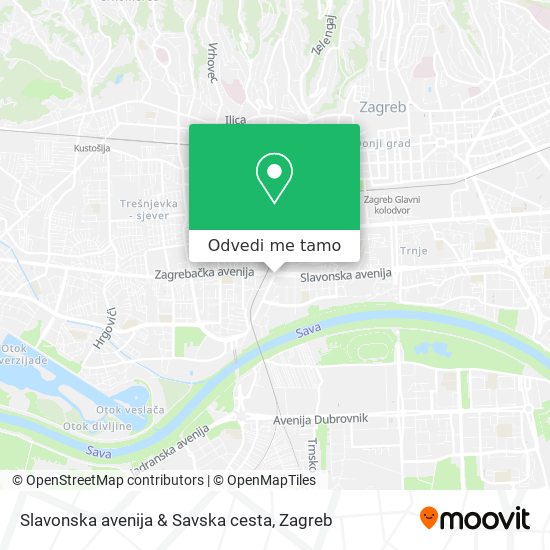 Karta Slavonska avenija & Savska cesta