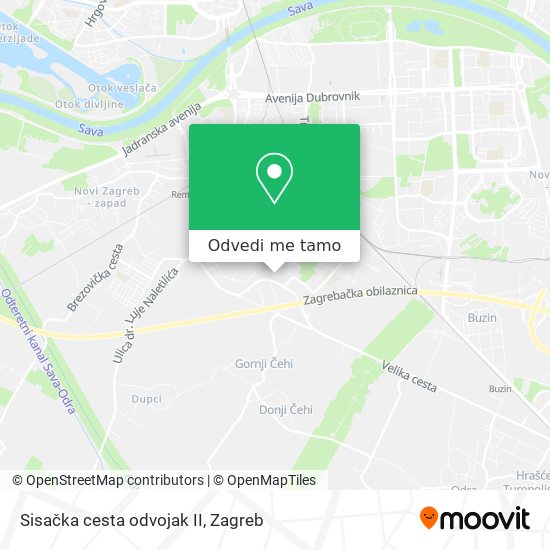 Karta Sisačka cesta odvojak II