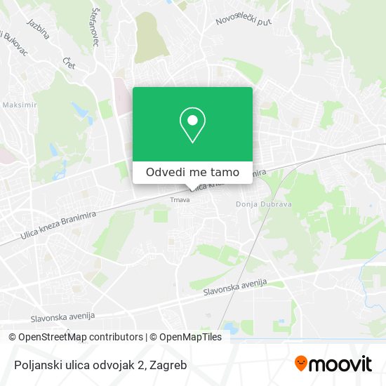 Karta Poljanski ulica odvojak 2