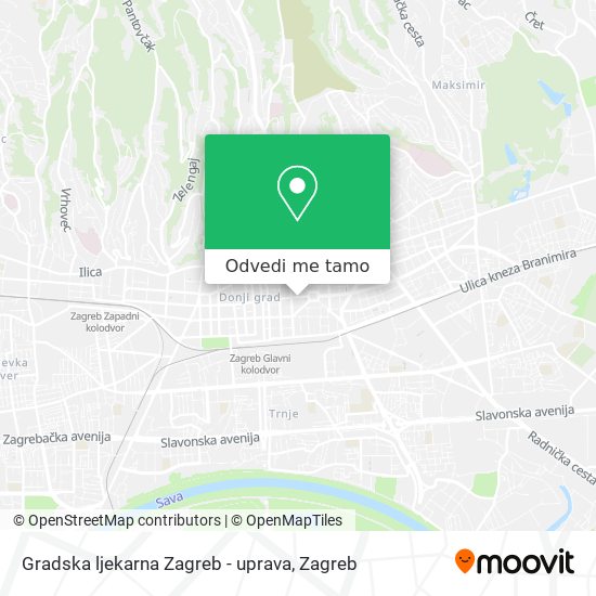 Karta Gradska ljekarna Zagreb - uprava