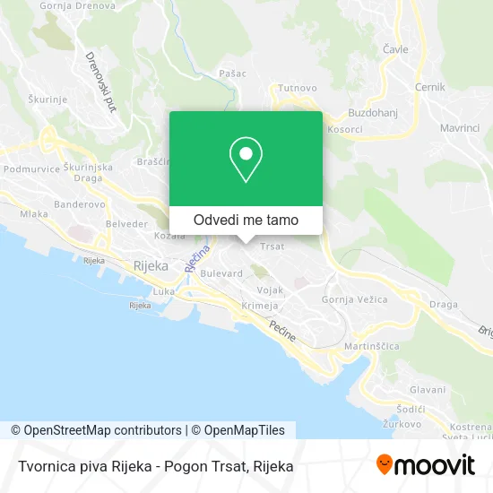 Karta Tvornica piva Rijeka - Pogon Trsat