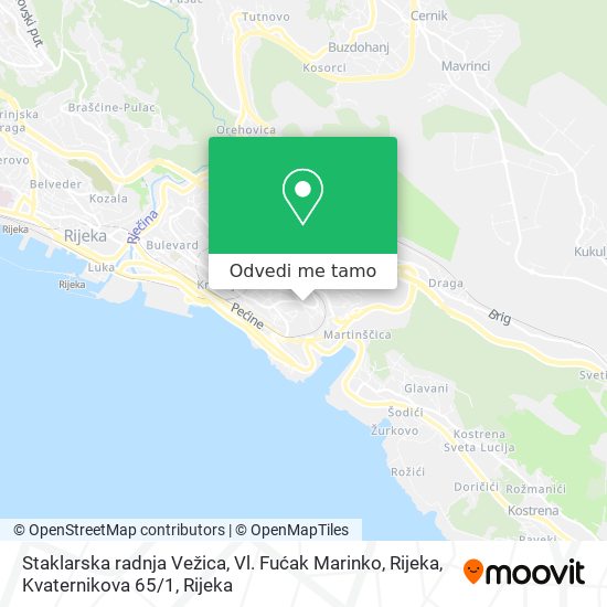 Karta Staklarska radnja Vežica, Vl. Fućak Marinko, Rijeka, Kvaternikova 65 / 1