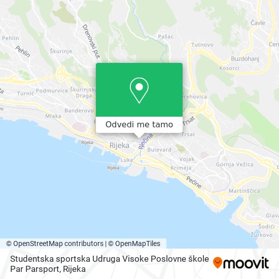 Karta Studentska sportska Udruga Visoke Poslovne škole Par Parsport