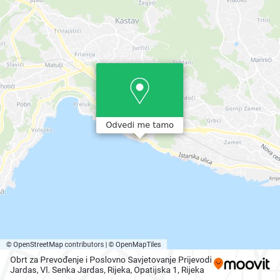 Karta Obrt za Prevođenje i Poslovno Savjetovanje Prijevodi Jardas, Vl. Senka Jardas, Rijeka, Opatijska 1