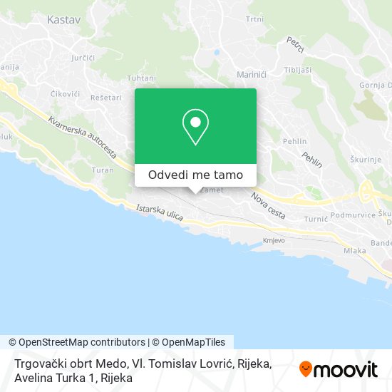 Karta Trgovački obrt Medo, Vl. Tomislav Lovrić, Rijeka, Avelina Turka 1