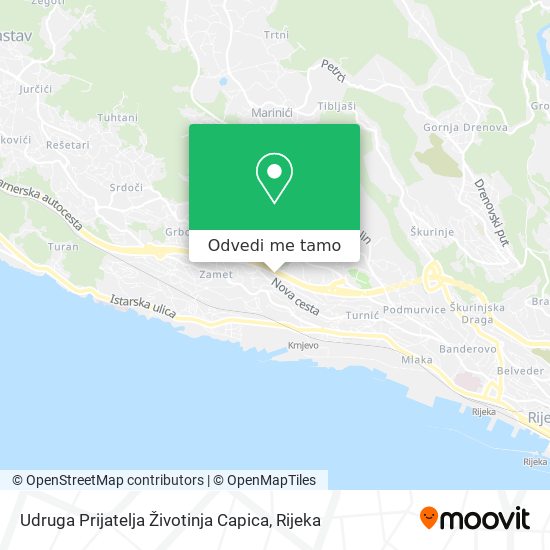 Karta Udruga Prijatelja Životinja Capica