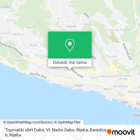 Karta Trgovački obrt Dabo, Vl. Nadio Dabo, Rijeka, Baredice 6