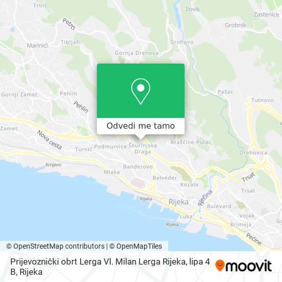 Karta Prijevoznički obrt Lerga Vl. Milan Lerga Rijeka, lipa 4 B