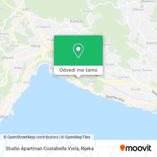 Karta Studio Apartman Costabella Vista