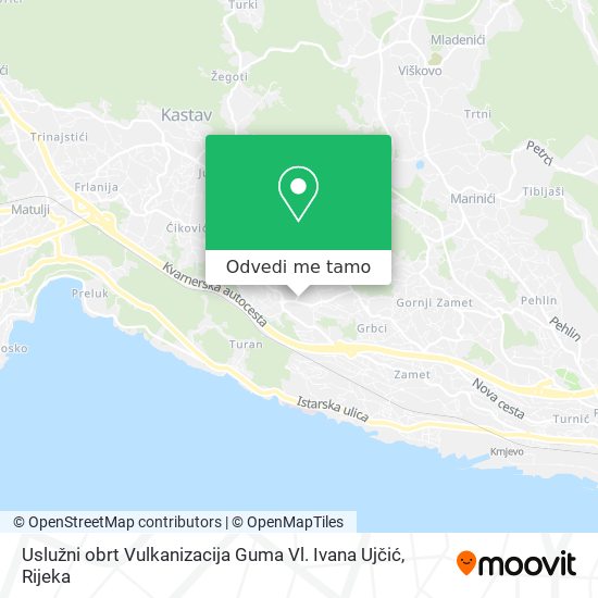 Karta Uslužni obrt Vulkanizacija Guma Vl. Ivana Ujčić