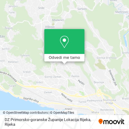 Karta DZ Primorsko-goranske Županije Lokacija Rijeka