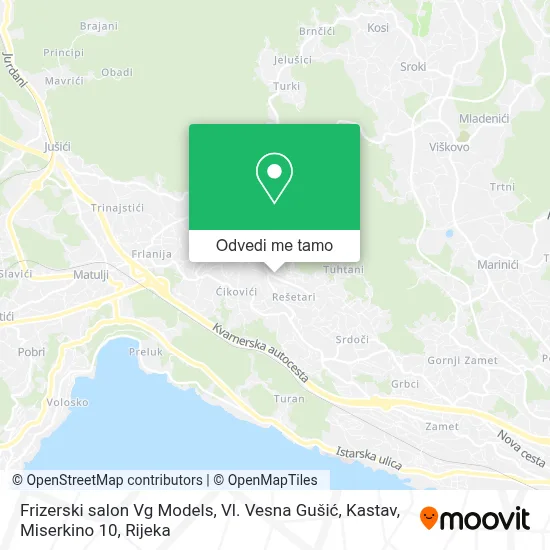 Karta Frizerski salon Vg Models, Vl. Vesna Gušić, Kastav, Miserkino 10