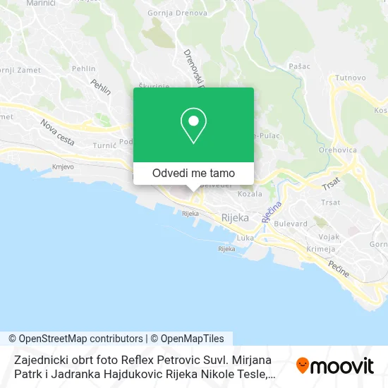 Karta Zajednicki obrt foto Reflex Petrovic Suvl. Mirjana Patrk i Jadranka Hajdukovic Rijeka Nikole Tesle