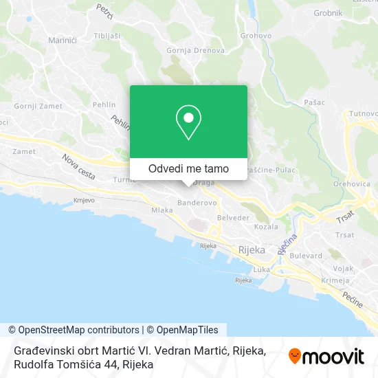 Karta Građevinski obrt Martić Vl. Vedran Martić, Rijeka, Rudolfa Tomšića 44