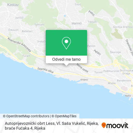 Karta Autoprijevoznički obrt Less, Vl. Saša Vukelić, Rijeka, braće Fućaka 4
