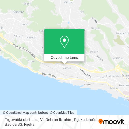 Karta Trgovački obrt Liza, Vl. Dehran Ibrahim, Rijeka, braće Baćića 33
