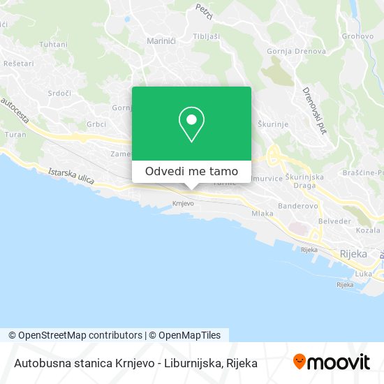 Karta Autobusna stanica Krnjevo - Liburnijska