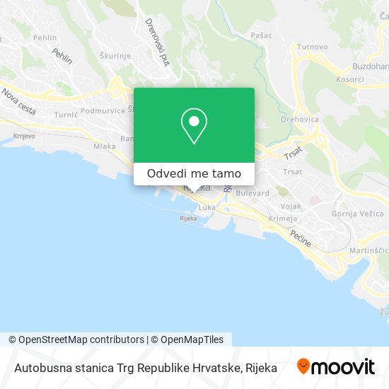 Karta Autobusna stanica Trg Republike Hrvatske