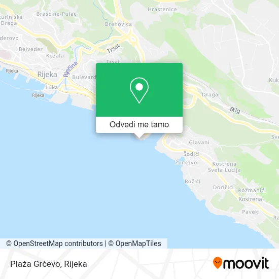 Karta Plaža Grčevo