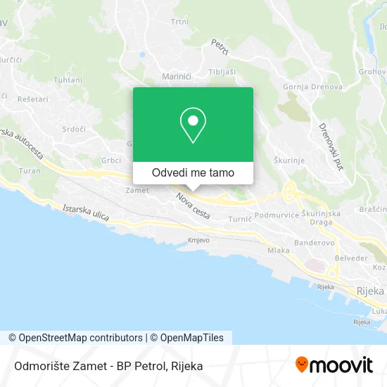 Karta Odmorište Zamet - BP Petrol