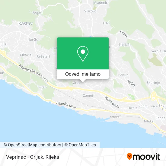 Karta Veprinac - Orijak