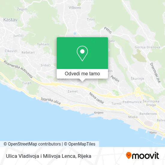 Karta Ulica Vladivoja i Milivoja Lenca