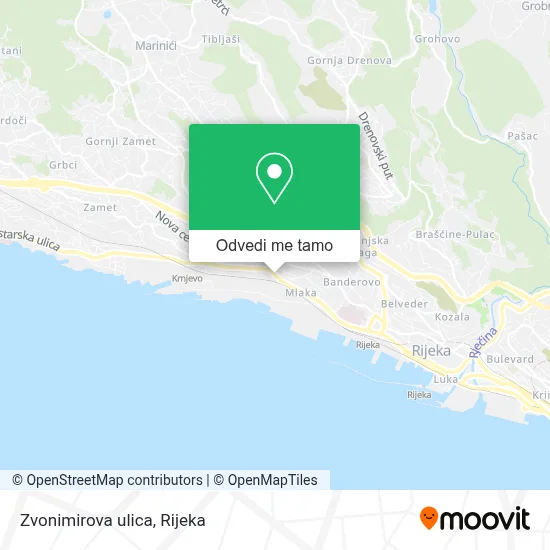 Karta Zvonimirova ulica