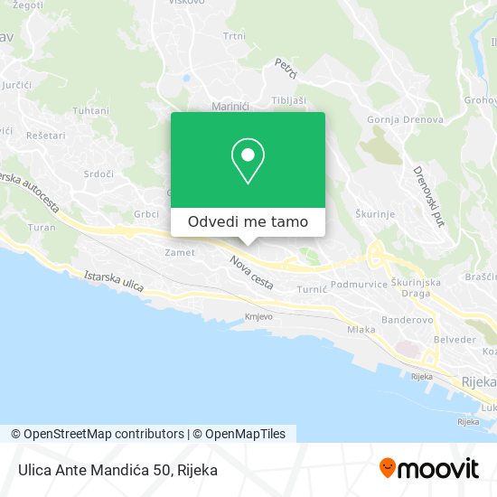 Karta Ulica Ante Mandića 50