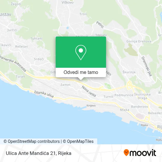 Karta Ulica Ante Mandića 21