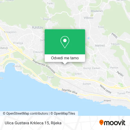 Karta Ulica Gustava Krkleca 15