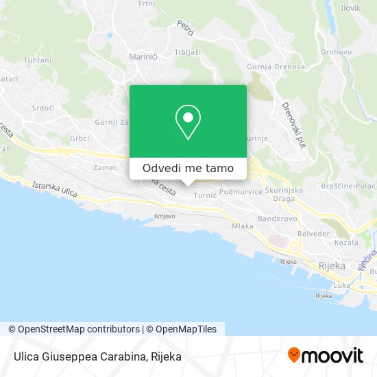 Karta Ulica Giuseppea Carabina