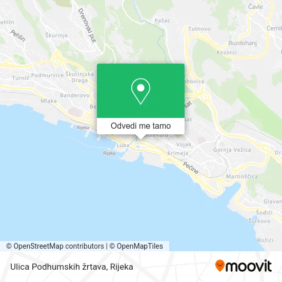 Karta Ulica Podhumskih žrtava