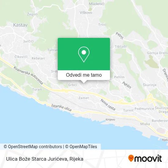 Karta Ulica Bože Starca Jurićeva