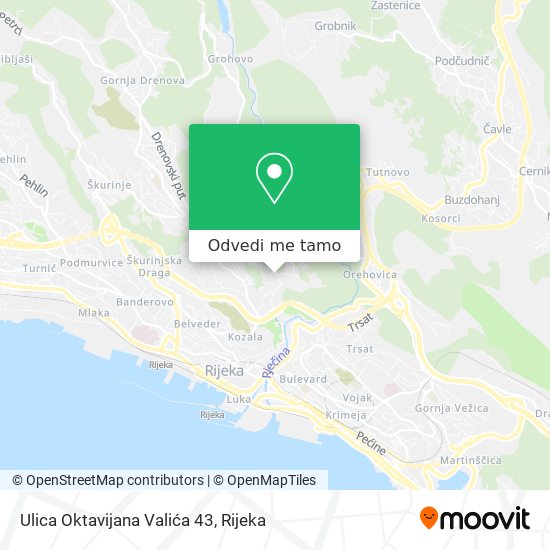 Karta Ulica Oktavijana Valića 43
