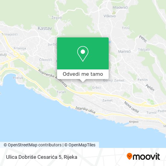 Karta Ulica Dobriše Cesarića 5