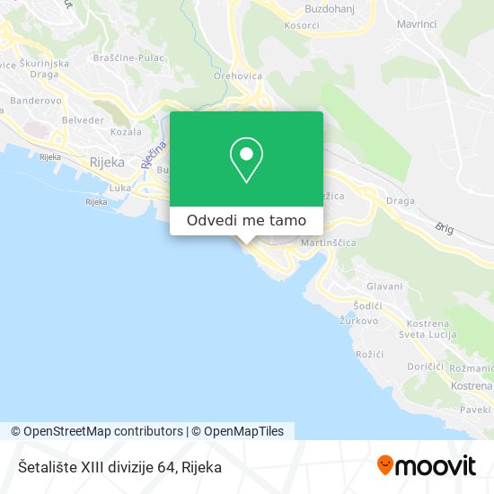 Karta Šetalište XIII divizije 64