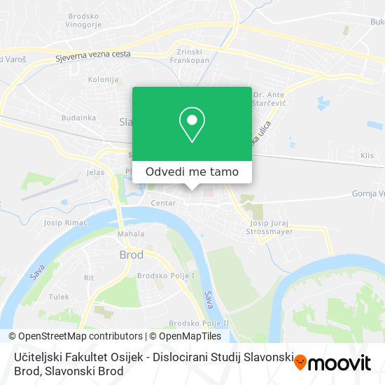 Karta Učiteljski Fakultet Osijek - Dislocirani Studij Slavonski Brod