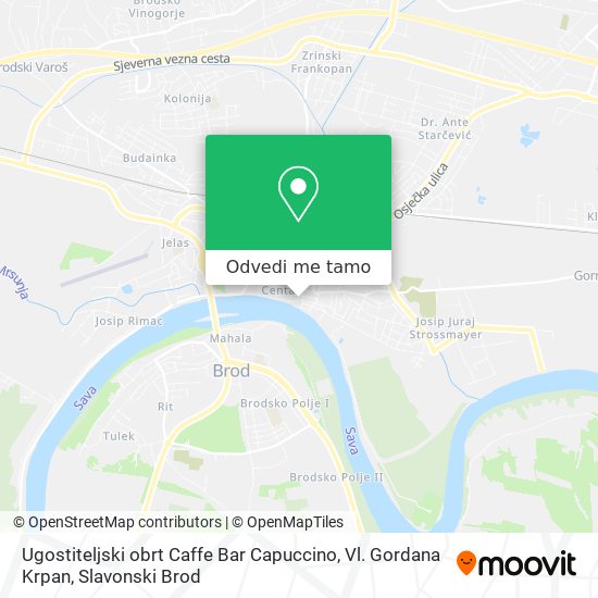 Karta Ugostiteljski obrt Caffe Bar Capuccino, Vl. Gordana Krpan