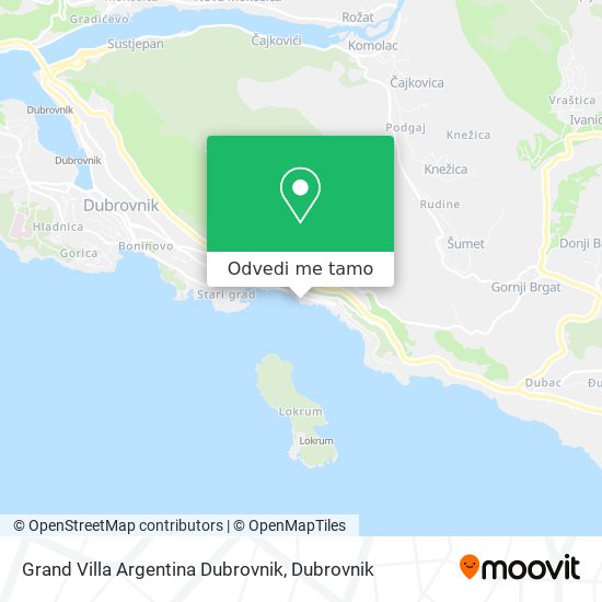 Karta Grand Villa Argentina Dubrovnik