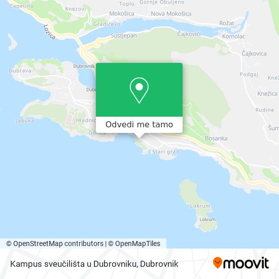 Karta Kampus sveučilišta u Dubrovniku