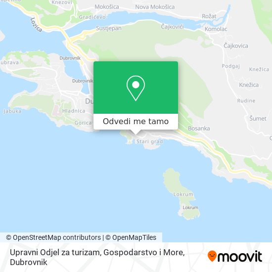 Karta Upravni Odjel za turizam, Gospodarstvo i More