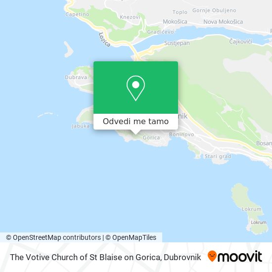 Karta The Votive Church of St Blaise on Gorica
