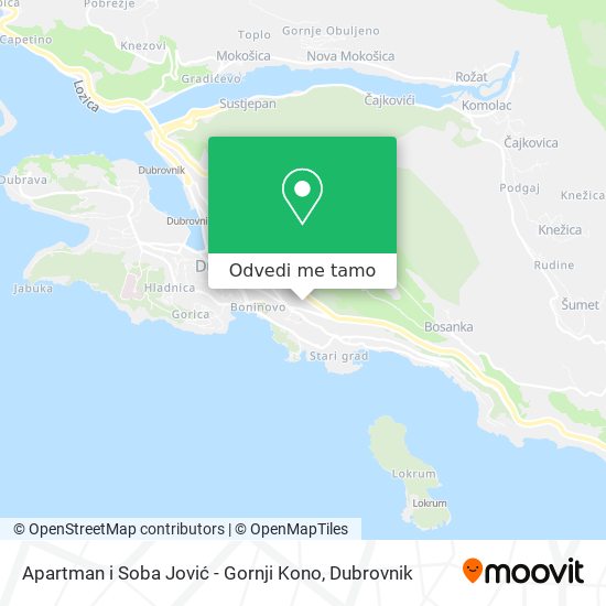 Karta Apartman i Soba Jović - Gornji Kono