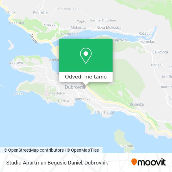 Karta Studio Apartman Begušić Daniel