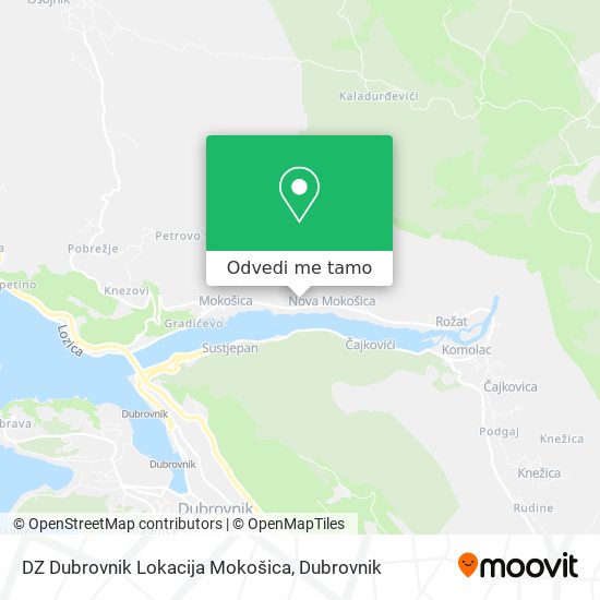 Karta DZ Dubrovnik Lokacija Mokošica