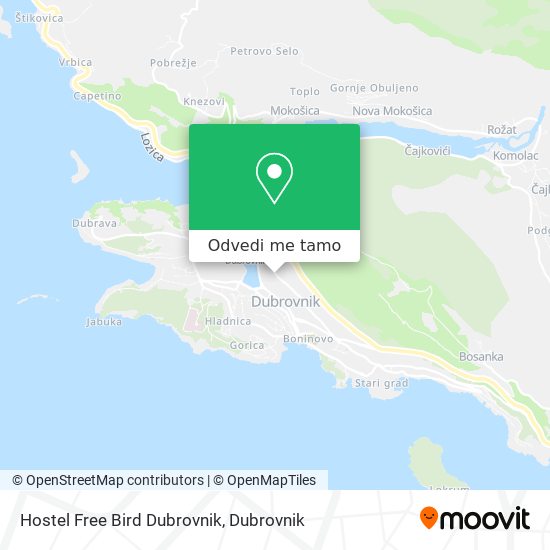 Karta Hostel Free Bird Dubrovnik