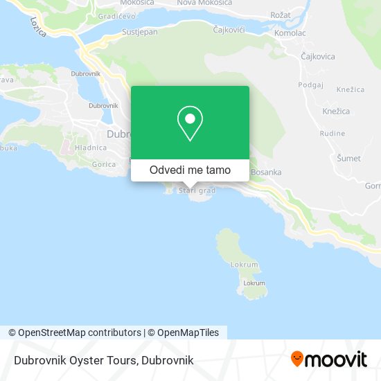 Karta Dubrovnik Oyster Tours