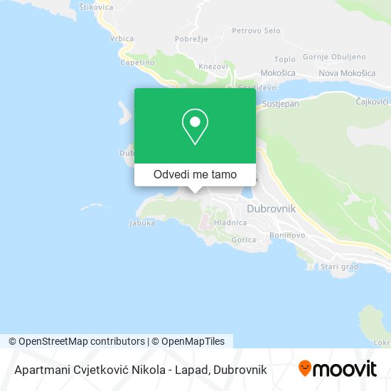 Karta Apartmani Cvjetković Nikola - Lapad