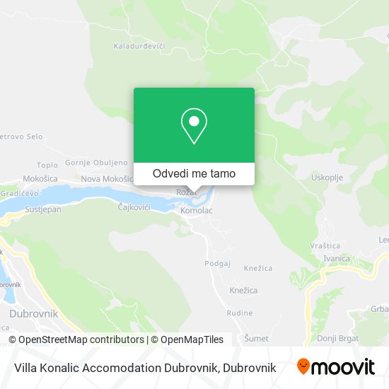 Karta Villa Konalic Accomodation Dubrovnik