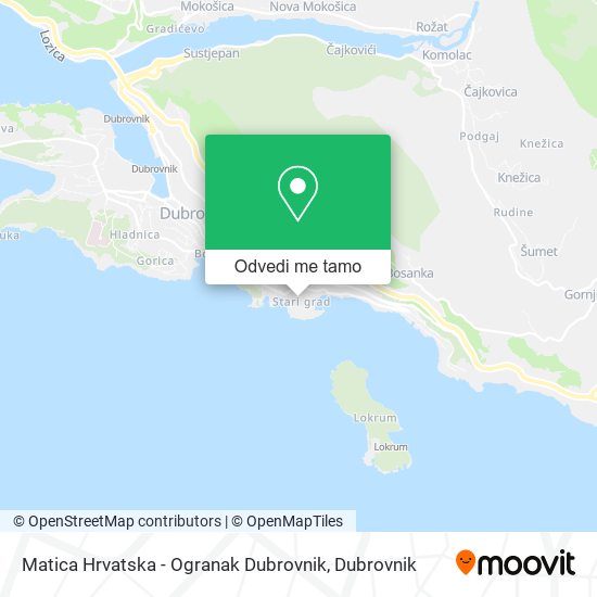 Karta Matica Hrvatska - Ogranak Dubrovnik